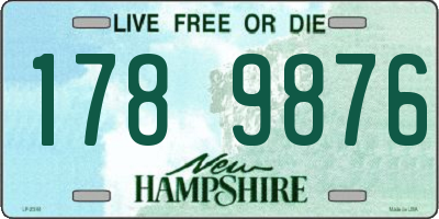 NH license plate 1789876