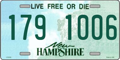 NH license plate 1791006
