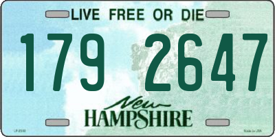 NH license plate 1792647