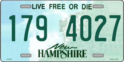NH license plate 1794027