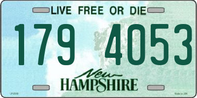 NH license plate 1794053