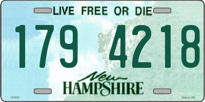 NH license plate 1794218