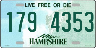 NH license plate 1794353
