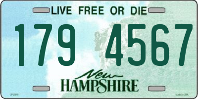 NH license plate 1794567
