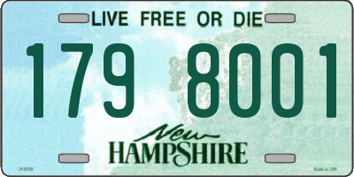 NH license plate 1798001