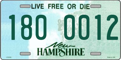 NH license plate 1800012