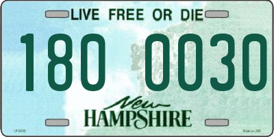 NH license plate 1800030