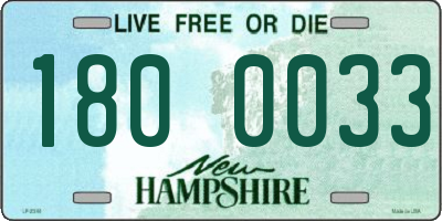 NH license plate 1800033