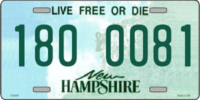 NH license plate 1800081