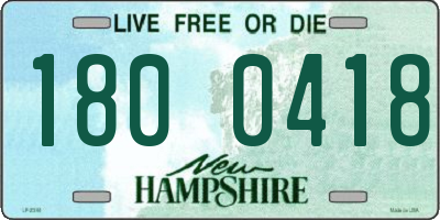 NH license plate 1800418