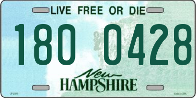 NH license plate 1800428