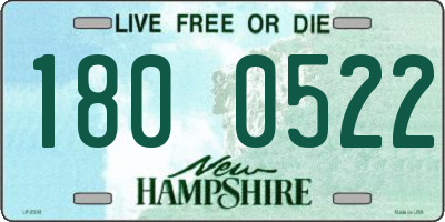 NH license plate 1800522