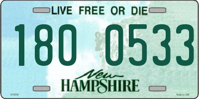 NH license plate 1800533