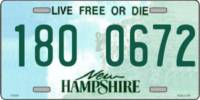 NH license plate 1800672