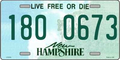 NH license plate 1800673
