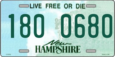NH license plate 1800680
