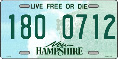 NH license plate 1800712