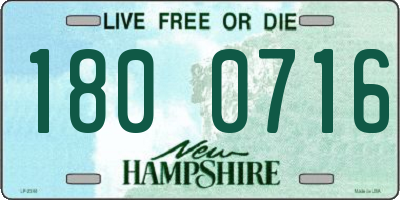 NH license plate 1800716