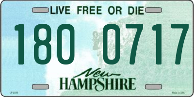 NH license plate 1800717