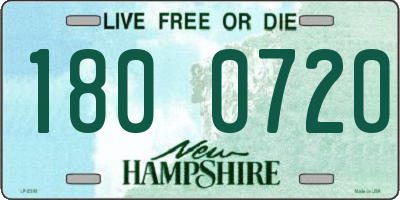 NH license plate 1800720