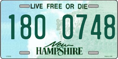 NH license plate 1800748