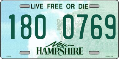 NH license plate 1800769