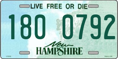 NH license plate 1800792