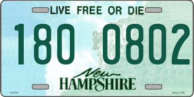 NH license plate 1800802