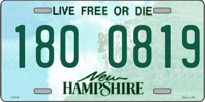 NH license plate 1800819