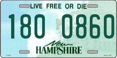 NH license plate 1800860