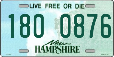 NH license plate 1800876