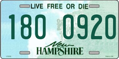 NH license plate 1800920