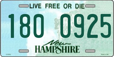 NH license plate 1800925