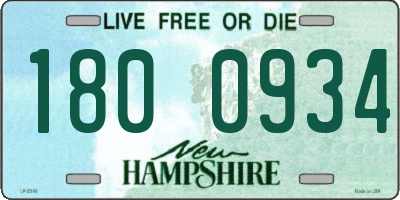 NH license plate 1800934