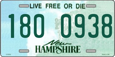 NH license plate 1800938
