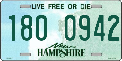 NH license plate 1800942