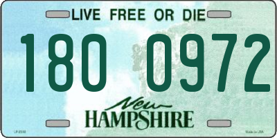 NH license plate 1800972