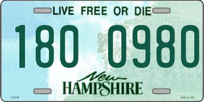NH license plate 1800980