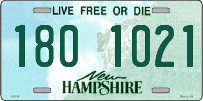 NH license plate 1801021