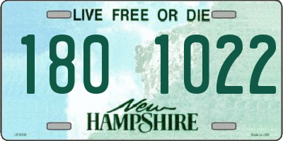 NH license plate 1801022