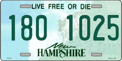 NH license plate 1801025
