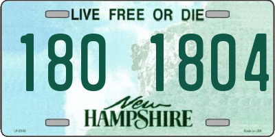 NH license plate 1801804