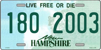 NH license plate 1802003