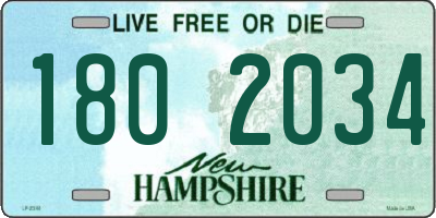 NH license plate 1802034