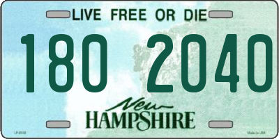 NH license plate 1802040