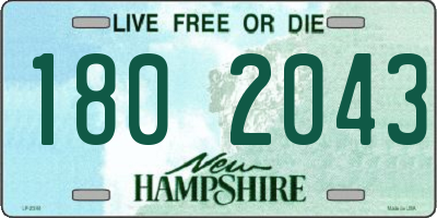 NH license plate 1802043