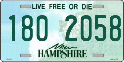 NH license plate 1802058