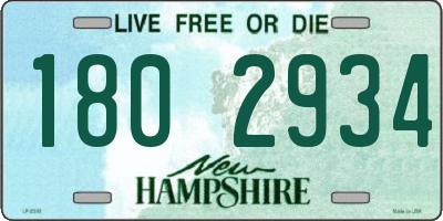 NH license plate 1802934