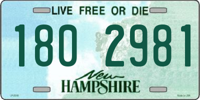 NH license plate 1802981