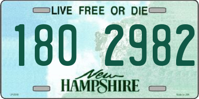 NH license plate 1802982